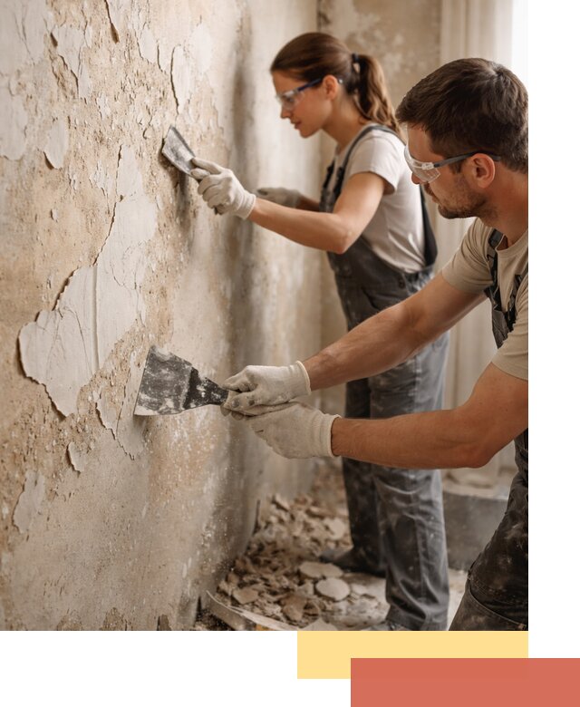 Снятие старой шпаклевки и подготовка поверхностей в Иркутске