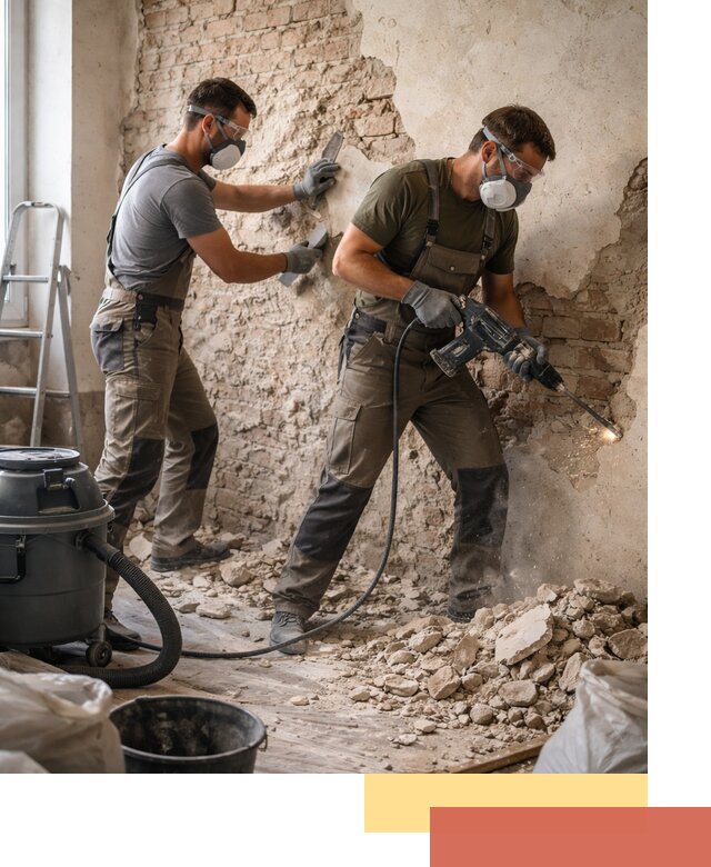 Демонтаж штукатурки со стен в Иркутске быстро и аккуратно