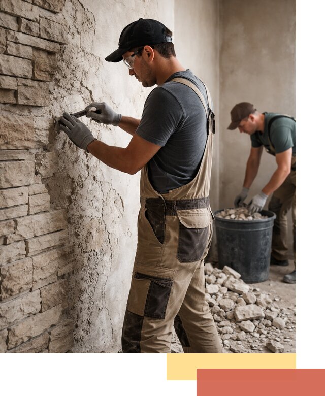 Демонтаж декоративного камня в Иркутске профессионально и безопасно