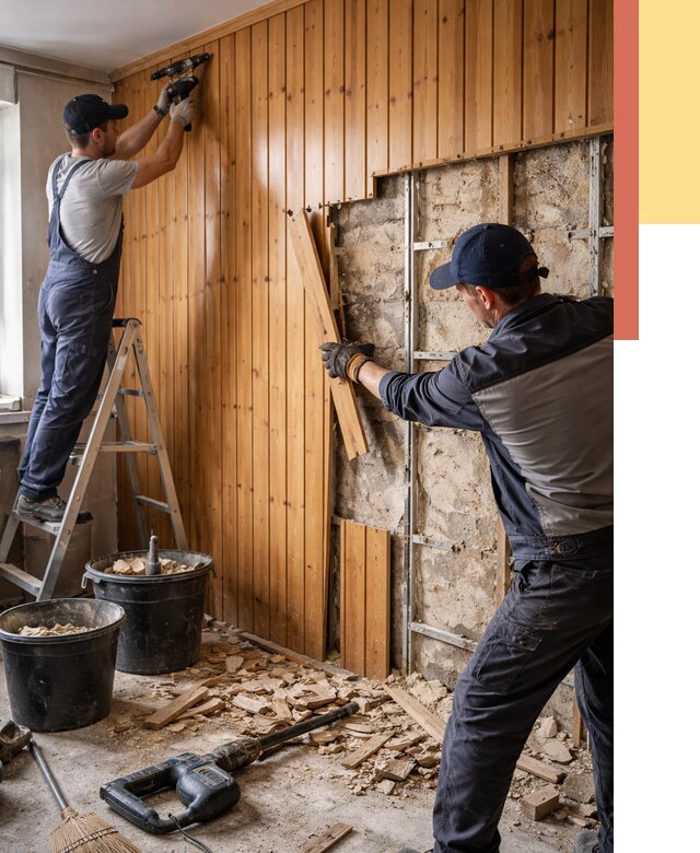 Демонтаж вагонки со стен в Иркутске от 1511 руб. — снятие, удаление, срочно | ОТДЕЛОЧНИК-Ркт