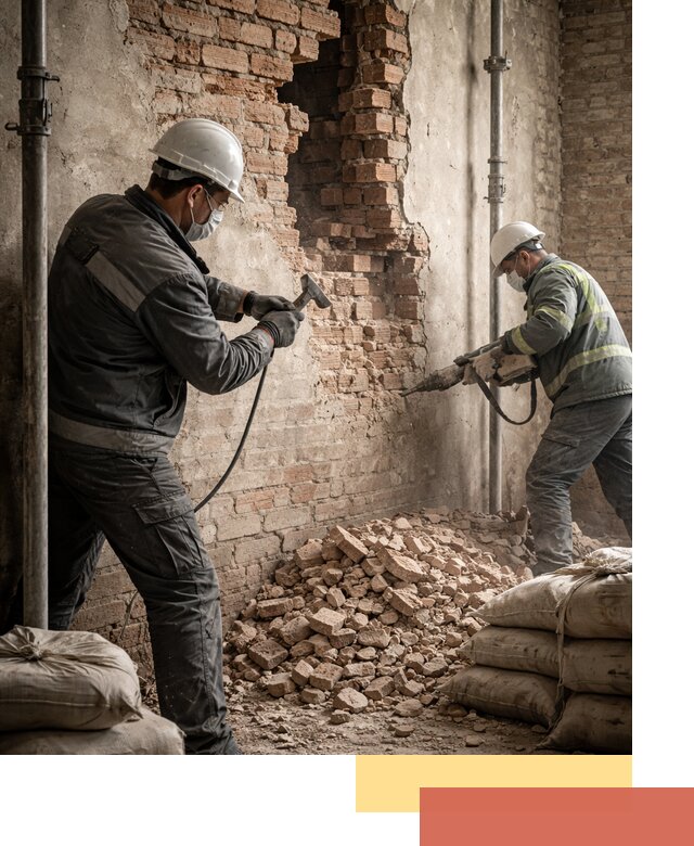 Демонтаж кирпичных стен в Иркутске быстро и безопасно