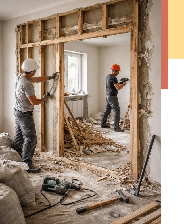 Демонтаж деревянных перегородок в Иркутске от 3334 руб. — быстро и недорого | ОТДЕЛОЧНИК-Ркт