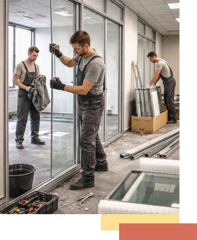 Демонтаж стеклянных перегородок в Иркутске быстро и безопасно