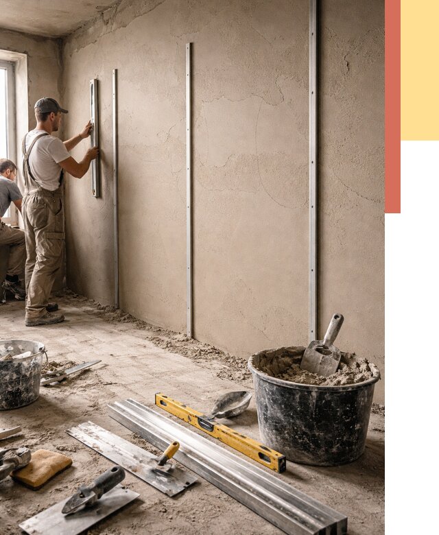 Штукатурка стен по маякам в Иркутске от 5730 руб./м² — выравнивание под ключ | ОТДЕЛОЧНИК-Ркт