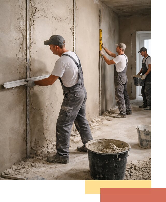 Штукатурка стен по маякам в Иркутске — точная и ровная поверхность