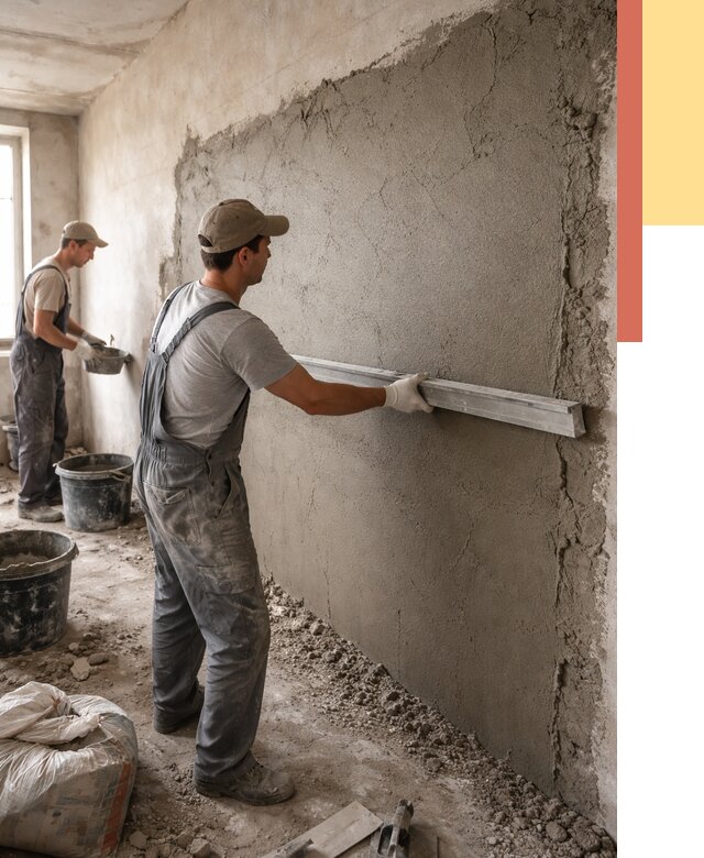 Цементная штукатурка стен в Иркутске от 4689 руб/м2 — быстро и недорого | ОТДЕЛОЧНИК-Ркт