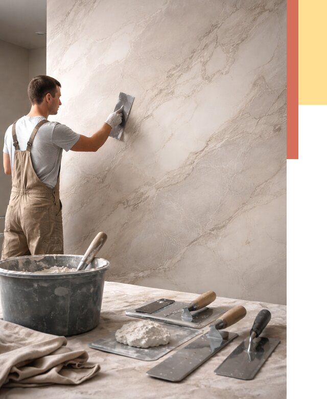 Декоративная штукатурка под мрамор в Иркутске от 2917 руб./м² — быстро и недорого | ОТДЕЛОЧНИК-Ркт