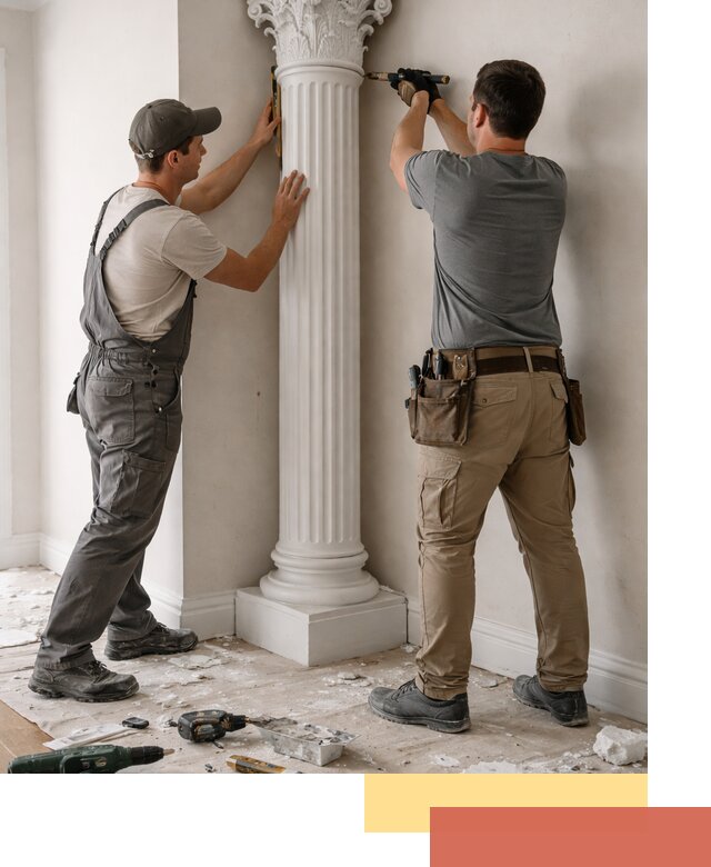 Установка декоративных колонн в Иркутске под ключ