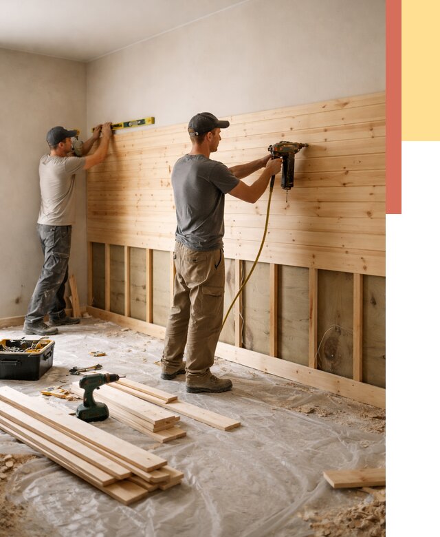 Монтаж деревянной вагонки на стены в Иркутске от 7814 руб. | Услуги монтажа вагонки | ОТДЕЛОЧНИК-Ркт