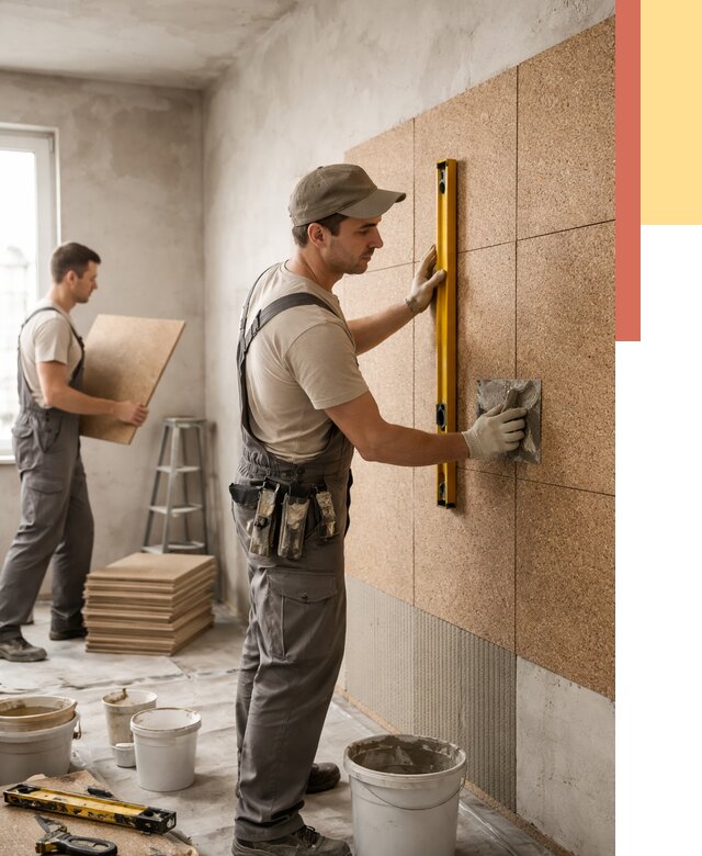 Монтаж пробковых панелей на стены в Иркутске от 3647 руб. — ОТДЕЛОЧНИК-Ркт