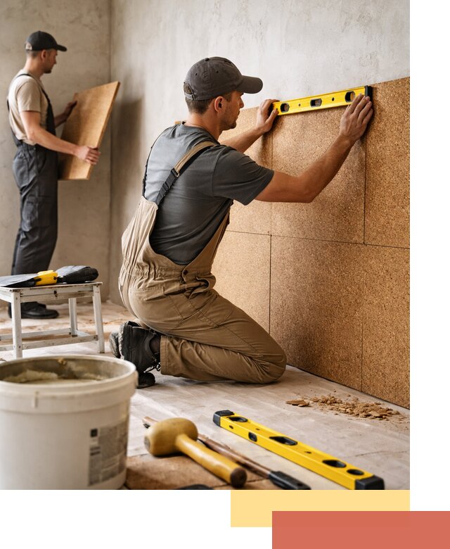 Монтаж пробковых панелей на стены в Иркутске быстро и качественно