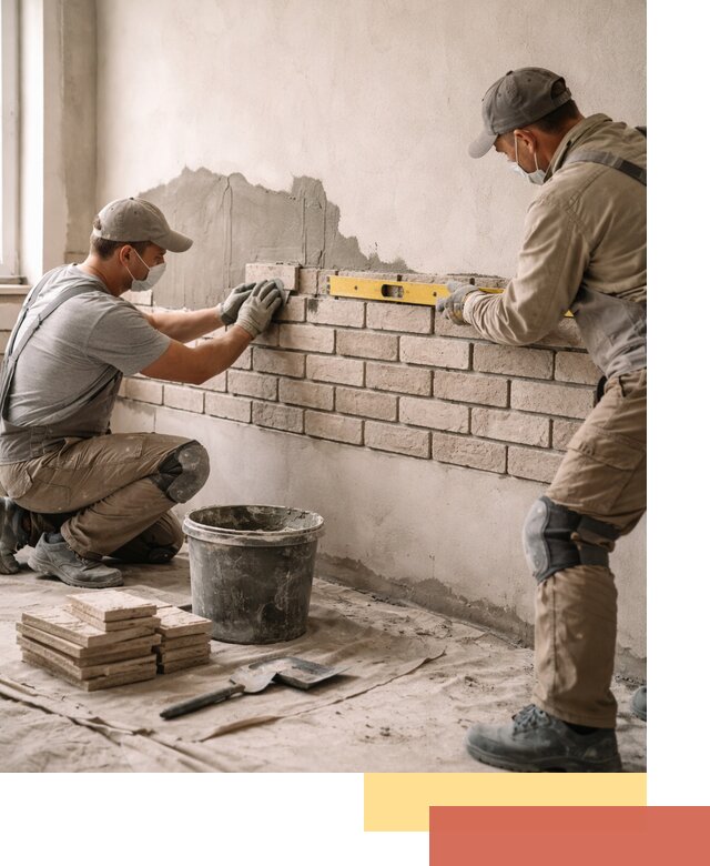 Монтаж декоративного кирпича профессионально в Иркутске