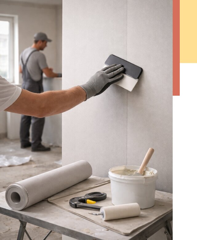 Поклейка обоев под покраску в Иркутске от 3647 руб. за м2 | ОТДЕЛОЧНИК-Ркт