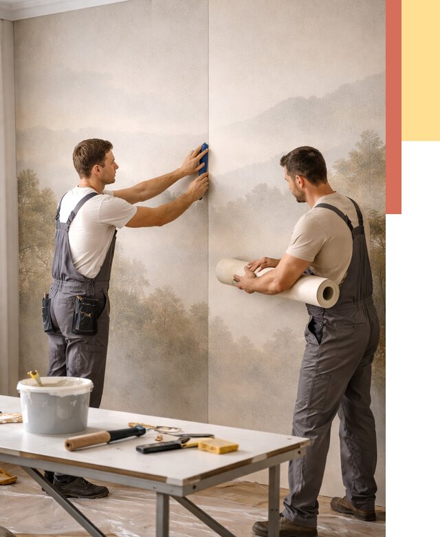 Поклейка фотообоев в Иркутске от 8856 руб/м² — быстро и недорого | ОТДЕЛОЧНИК-Ркт