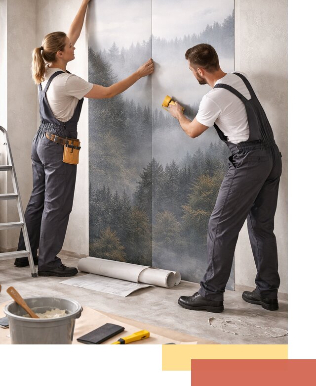 Поклейка фотообоев профессионально в Иркутске под ключ