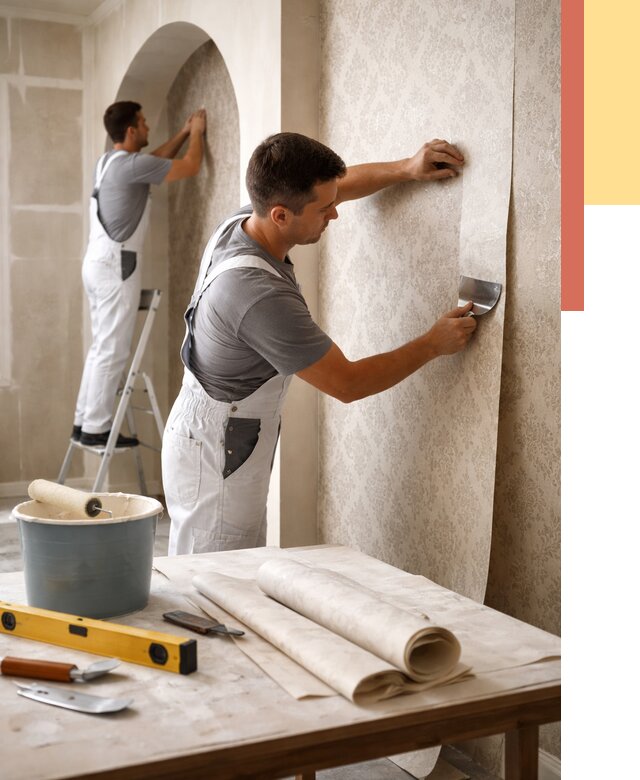 Поклейка обоев на сложные стены в Иркутске от 2917 руб. под ключ | ОТДЕЛОЧНИК-Ркт