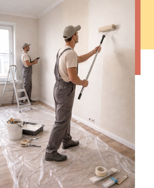 Покраска стен акриловой краской в Иркутске от 3647 руб./м² — быстро и недорого | ОТДЕЛОЧНИК-Ркт