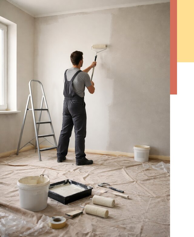 Покраска стен моющейся краской в Иркутске от 365 руб./м² — быстро и недорого | ОТДЕЛОЧНИК-Ркт