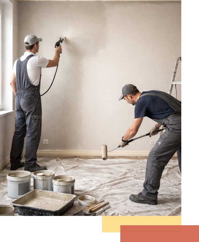 Покраска стен моющейся краской и защита поверхностей в Иркутске