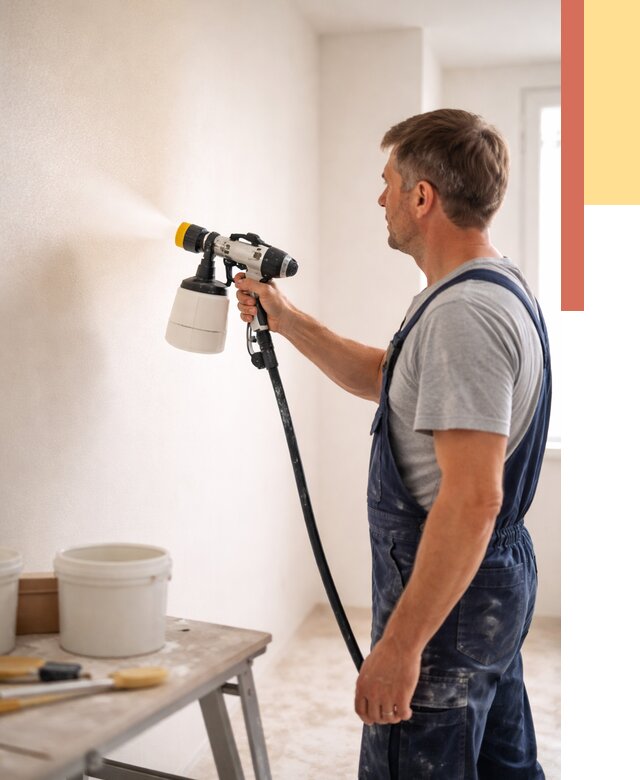 Покраска стен краскопультом в Иркутске от 7814 руб. — механизированная покраска | ОТДЕЛОЧНИК-Ркт