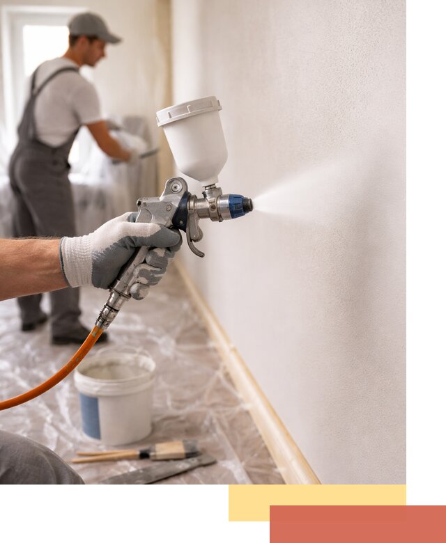 Покраска стен краскопультом в Иркутске быстро и качественно