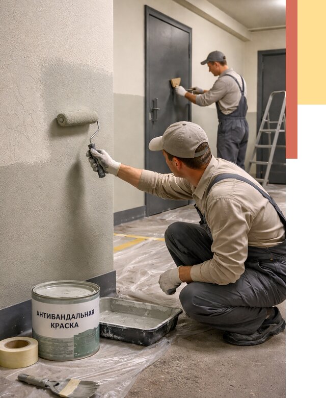 Покраска стен антивандальной краской в Иркутске от 4689 руб./м² под ключ | ОТДЕЛОЧНИК-Ркт