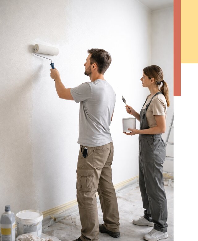 Окраска стен по стеклохолсту в Иркутске от 4689 руб/м² под ключ | ОТДЕЛОЧНИК-Ркт