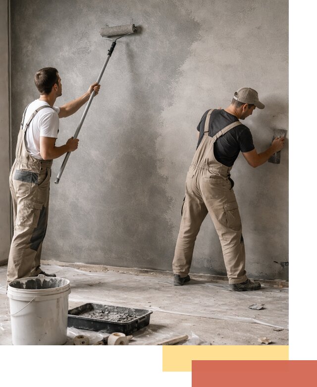 Покраска стен под бетон в Иркутске профессионально и недорого