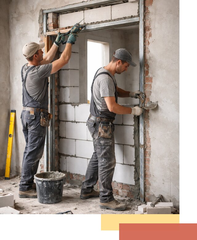 Закладка дверного проема под ключ в Иркутске: демонтаж, монтаж, отделка