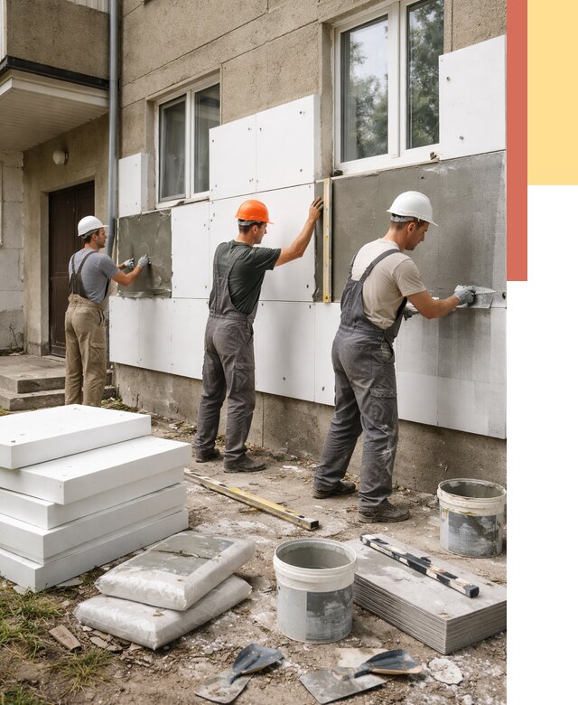 Утепление стен пенопластом в Иркутске от 1823 руб. — недорого и под ключ | ОТДЕЛОЧНИК-Ркт