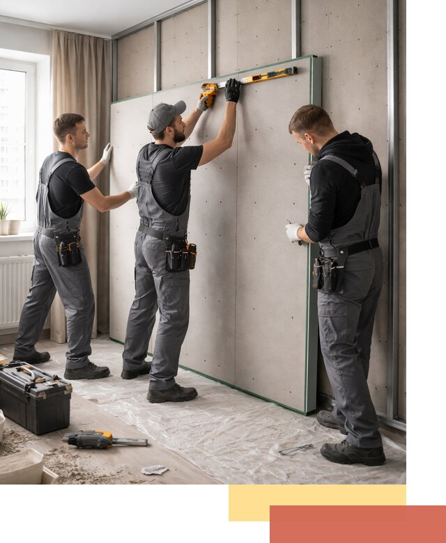 Шумоизоляция стен панелями ЗИПС в Иркутске для жилых и коммерческих помещений