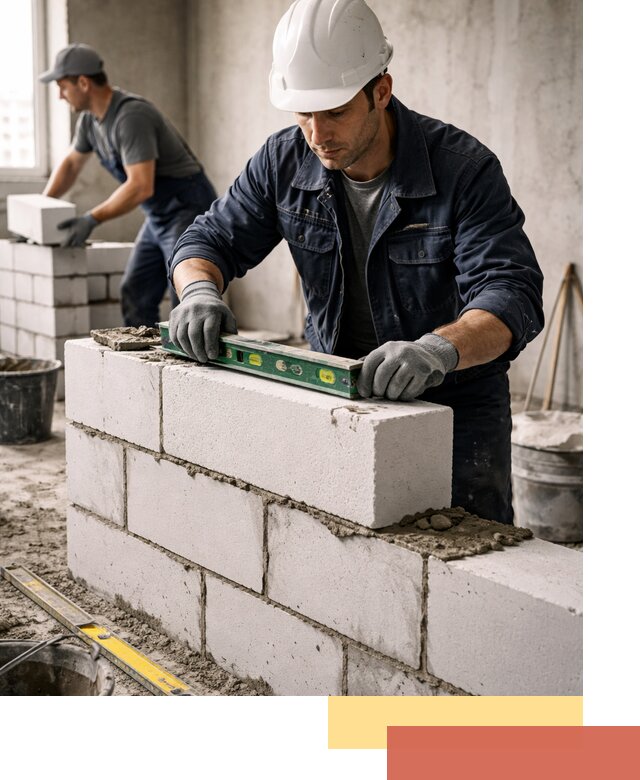 Кладка перегородок из пеноблока под ключ в Иркутске