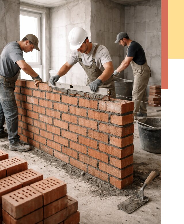 Кладка перегородок из кирпича в Иркутске от 3647 руб. за м² | ОТДЕЛОЧНИК-Ркт