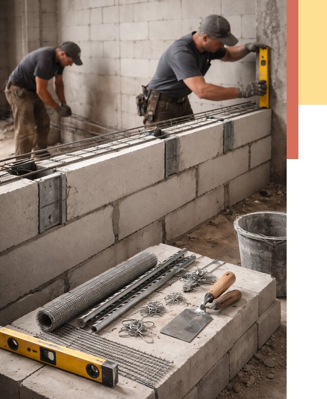 Армирование кладки перегородок в Иркутске от 781 руб. под ключ | ОТДЕЛОЧНИК-Ркт