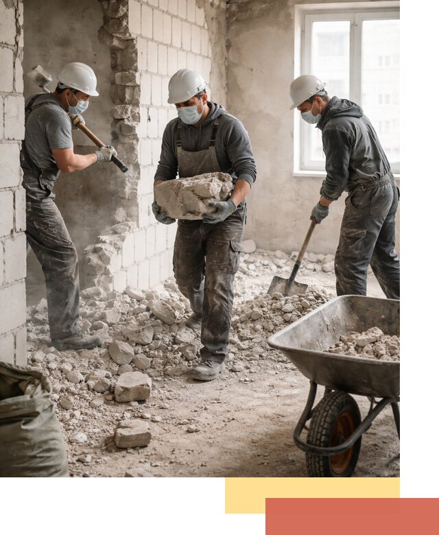 Демонтаж блочных перегородок в Иркутске быстро и аккуратно