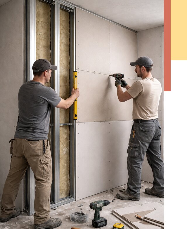 Монтаж двухслойной перегородки из гипсокартона в Иркутске от 1511 руб. | ОТДЕЛОЧНИК-Ркт