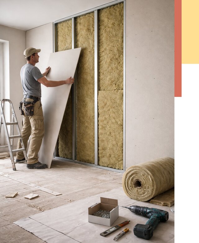 Перегородка из гипсокартона с шумоизоляцией в Иркутске от 3251 руб. | ОТДЕЛОЧНИК-Ркт