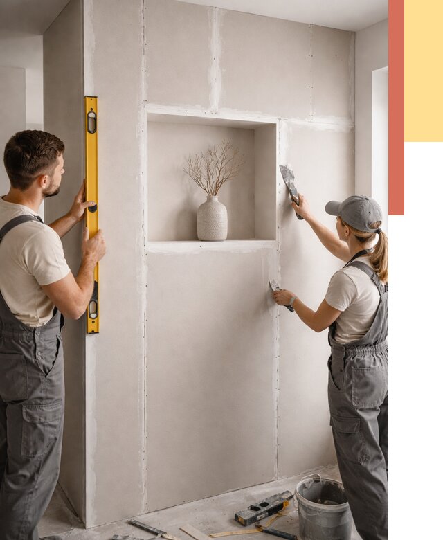 Перегородка из гипсокартона с нишей в Иркутске от 3386 руб. под ключ | ОТДЕЛОЧНИК-Ркт