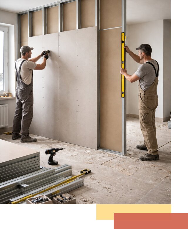 Зонирующая перегородка из гипсокартона под ключ в Иркутске