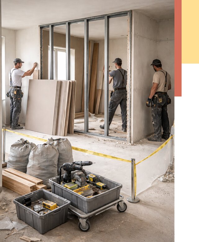 Перенос гипсокартонной перегородки в Иркутске под ключ от 4689 руб. | Демонтаж и монтаж – ОТДЕЛОЧНИК-Ркт