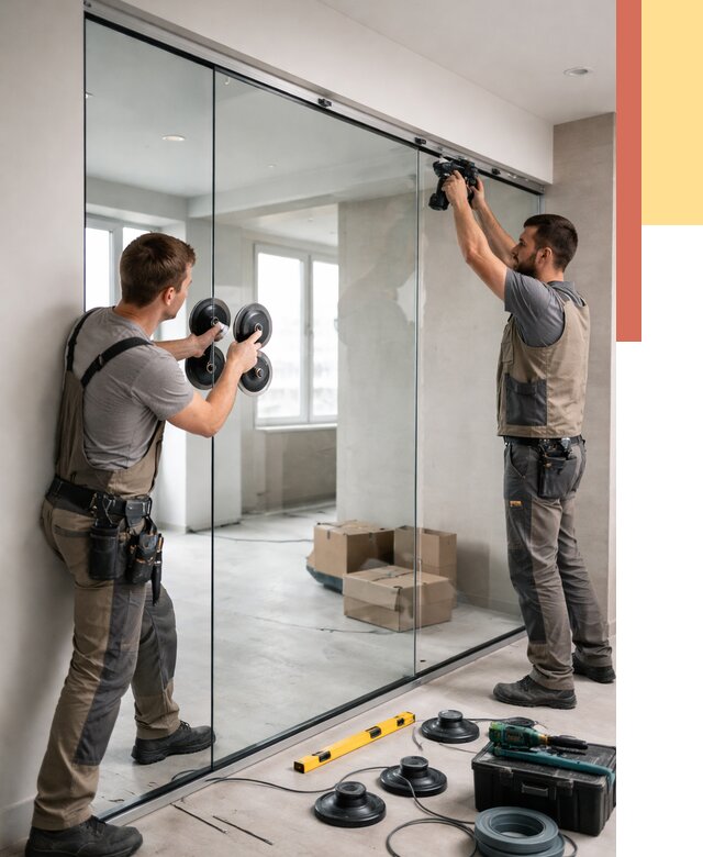 Монтаж стеклянных перегородок в Иркутске от 6772 руб. | ОТДЕЛОЧНИК-Ркт