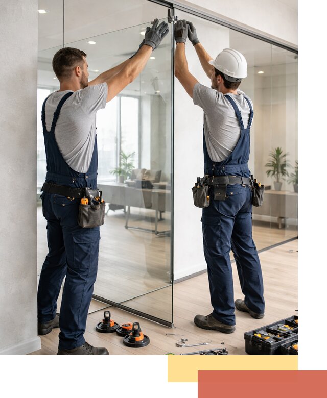 Безрамные стеклянные перегородки под ключ в Иркутске