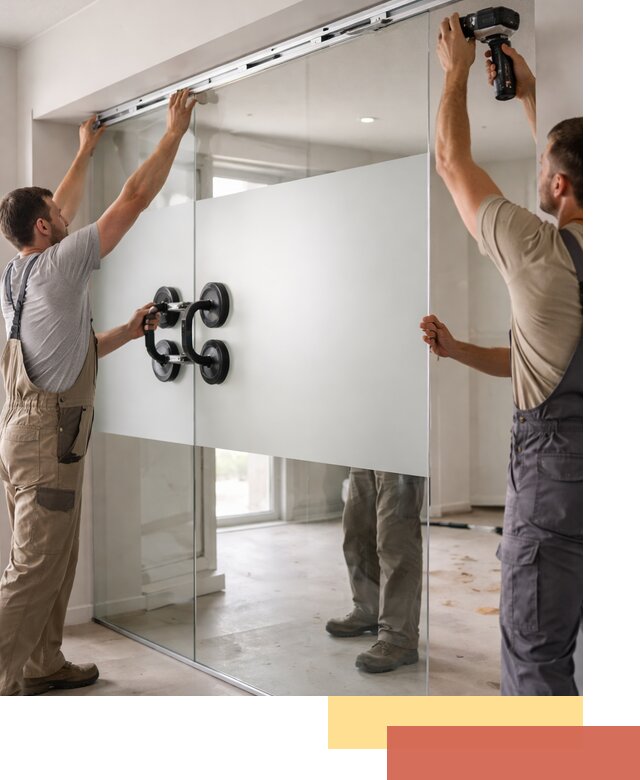 Матовые стеклянные перегородки под ключ в Иркутске