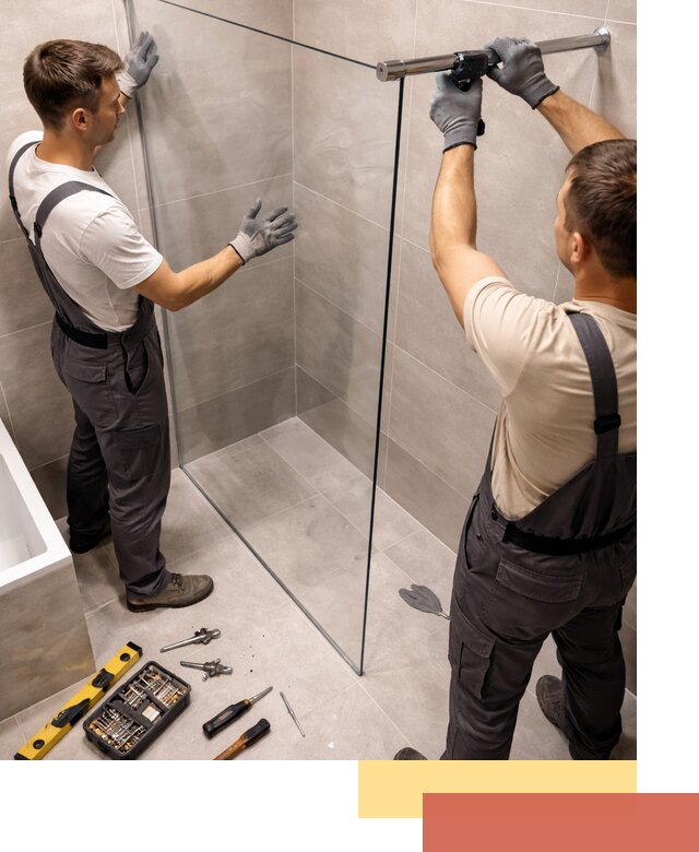 Стеклянные перегородки для душа в Иркутске — изготовление и монтаж