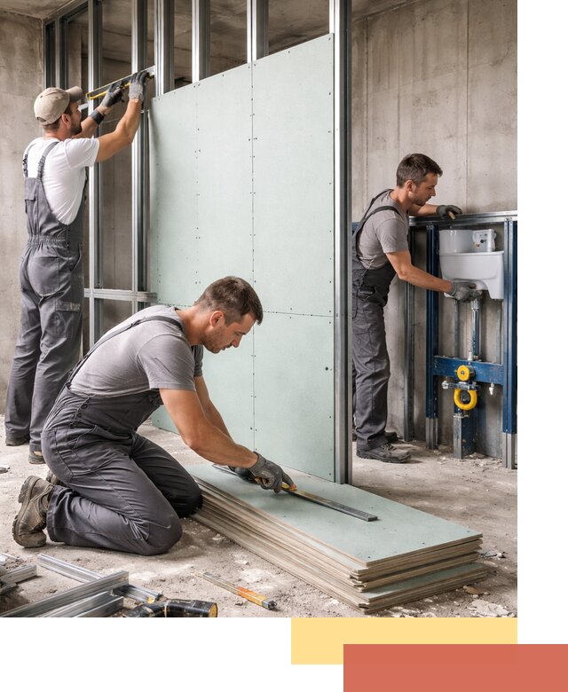 Монтаж и ремонт сантехнических перегородок в Иркутске