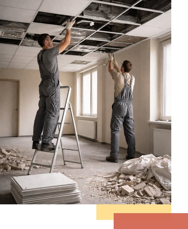 Демонтаж потолков Армстронг профессионально в Иркутске