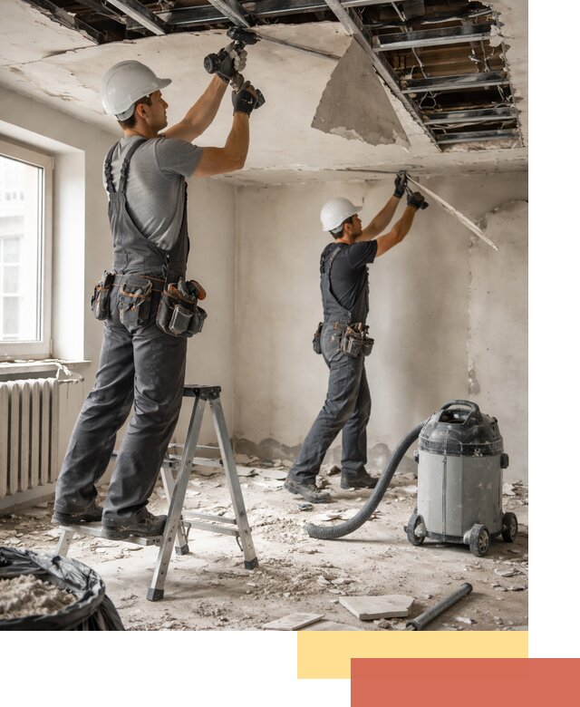 Демонтаж гипсокартонного потолка в Иркутске быстро и аккуратно