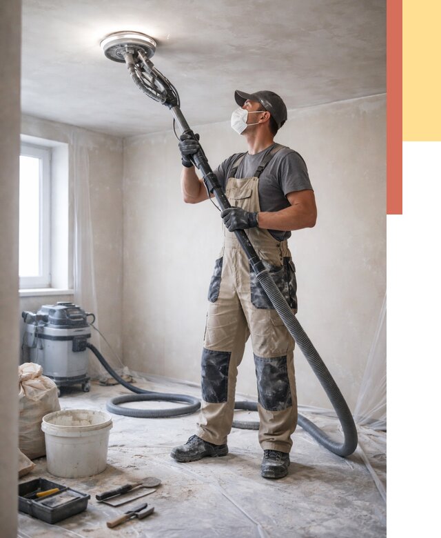 Шлифовка потолка в Иркутске от 3647 руб. — услуги шлифования потолка | ОТДЕЛОЧНИК-Ркт