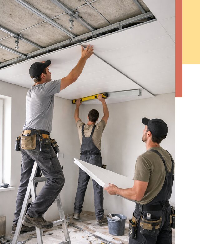 Монтаж потолка из ПВХ панелей в Иркутске от 3647 руб./м2 — быстро и недорого | ОТДЕЛОЧНИК-Ркт