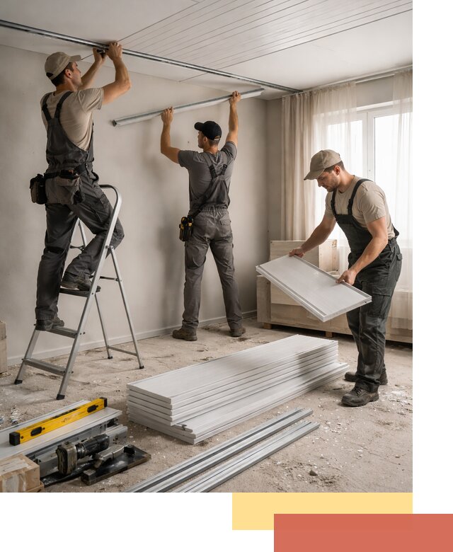 Монтаж потолка из ПВХ панелей в Иркутске оперативно и качественно